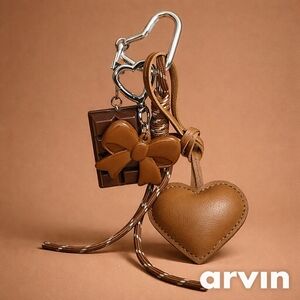 Brown Heart and Chocolate Keychain